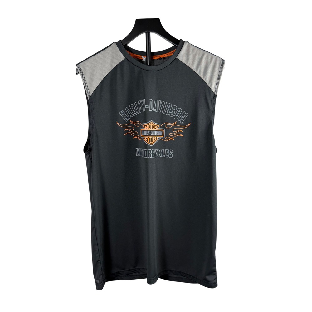 Harley-Davidson Mens Performance Sleeveless Shirt Black Muscle Tee Logo XL
